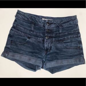 Black jean denim shorts